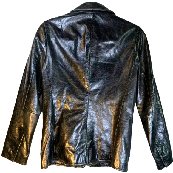 Gap vintage 2000 shiny leather jacket size small - Picture 4 of 8